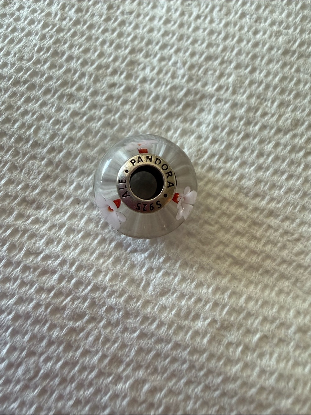 Pandora  cherry blossom Murano  glass Charm model# 790947 (retired )